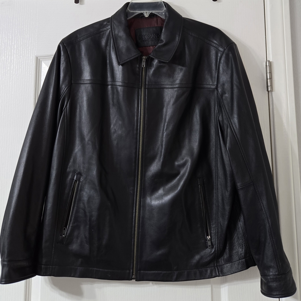 Murano Men's Black Leather Jacket